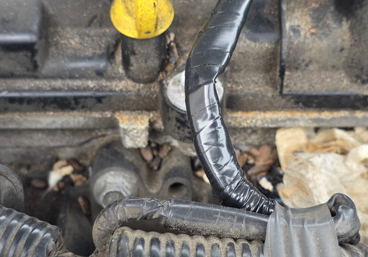 A closer look at the droppings around the coil wiring